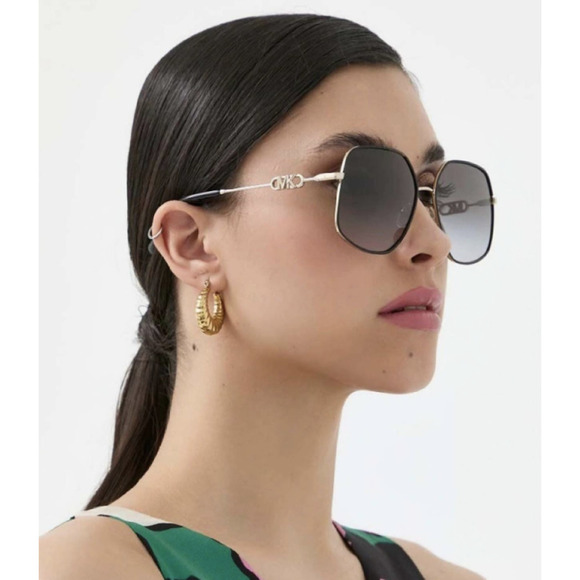 NWT MICHAEL KORS 0MK1127J 10148G Light Gold Black Sunglasses - Picture 1 of 5